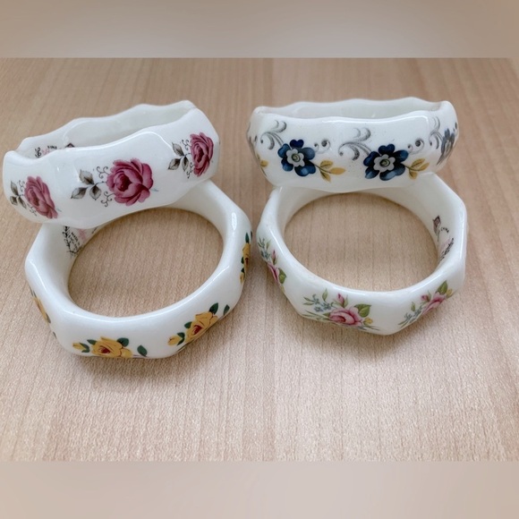 SANDFORD Vintage Bone China Napkin Rings - Floral - Picture 6 of 10